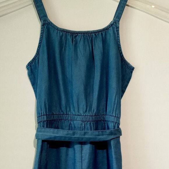 Crown & Ivy Kids Girls Denim Romper sz 10 or 12 Lightweight Embroidered detail - Picture 9 of 12
